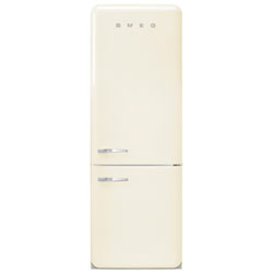 Smeg 50's Style 28" 18 Cu. Ft. Bottom Freezer Refrigerator with Ice Dispenser (FAB38URWH) - White