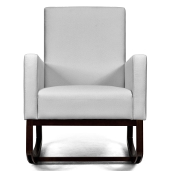 TOPBUY 2-In-1 Upholstered Rocking Chair With Wood Leg & Pillow Relax Sofa Chair Light Grey/beige/dark In Gray