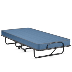 TOPBUY Folding Bed Mattress With Swivel Casters Twin Portable Foldable Guest Bed With Sturdy Metal Frame&memory Foam