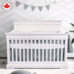 BEBELELO 5 Pieces Baby Bedding Set - Nursery Crib Set Of Comforter, Mattress Cover, Quilt, Fitted Sheet And Skirt for Kids, Boys, Girls, (Gray And