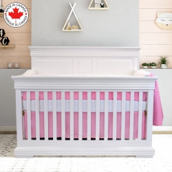 BEBELELO 5 Pieces Baby Bedding Set - Nursery Crib Set Of Comforter, Duvet Cover, Contour Bed, Fitted Sheet And Skirt for Kids, Boys, Girls, (Pink