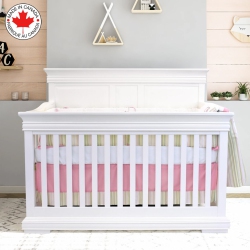 BEBELELO 5 Pieces Baby Bedding Set - Nursery Crib Set Of Comforter, Duvet Cover, Contour Bed, Fitted Sheet And Skirt for Kids, Boys, Girls, (Pink