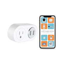 INSTACHEW , Pureconnect+ Smart Plug With USB, App Enabled, Google Assistant And Alexa Compatible, Smart Converter, Smart Adapter, Smart USB Connector