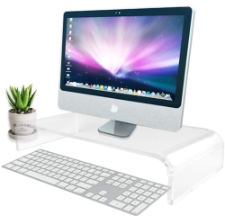 NAVOR Acrylic Monitor Stand Riser for Imac, PC, Desktop, Laptop, Tv Screen, Printer. Sturdy Platform, Transparent Computer Monitor Riser for Home And