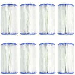 INTEX Type B Easy Set Swimming Pool Pleated Replacement Filter Pump Cartridges for 633T, 634T, 634Rc, Cs8111, And Cs8221/cs8231 Series (8 Pack)