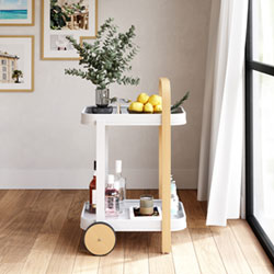 Umbra Bellwood Modern Serving Cart - White/Natural