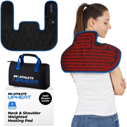 REATHLETE Upheat: Shoulders & Neck Heating Pad | Wireless, Portable Weighted Heating Pad W/ 21 Jade Stones for Deep Effect | Heating Pad for Neck
