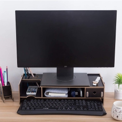 NAVOR Universal Computer Monitor Stand Riser \w Storage Organizer Drawers, Desktop, Laptop Stand Riser \w Keyboard Storage Space for Home & Office