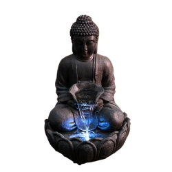 HI-LINE GIFT LTD Meditating Buddha Fountain With Led