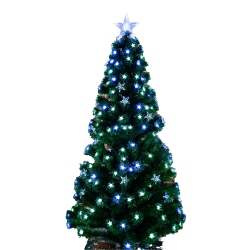 HI-LINE GIFT LTD Christmas Tree Fiber Optic Multi-Colour Star Led