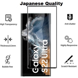 CC Topsave [Case Friendly][1 Pieces] 3D Curve Side Glue Protection Durable Tempered Glass for Samsung Galaxy S22 Ultra 6.8