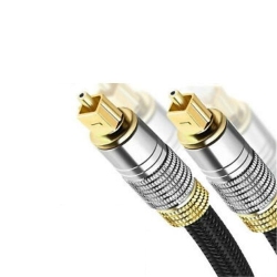 Premium Optical Fibre Digital Audio Plated Cable Lead Cord Toslink 1M- 10M in Gold