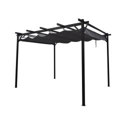 CORRIVEAU F. International - Pergola Sans Luis 10'x12' With Retractable Roof In Black