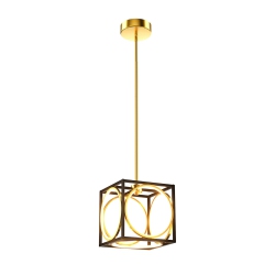 GYMAX Modern Led Pendant Light 3000K Warm Light Cube Ceiling Light Fixture