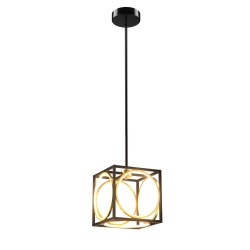 GYMAX Modern Led Pendant Light 3000K Warm Light Cube Ceiling Light Fixture