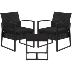 SONGMICS 3-Piece Bistro Outdoor Patio Furniture Set In Black