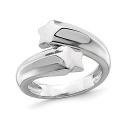GEM AND HARMONY Sterling Polished Shooting Stars Ring In Silver