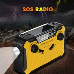 Czemo Radio Solaire Dynamo 4000mah Radio d'urgence Météo Portable IPX4