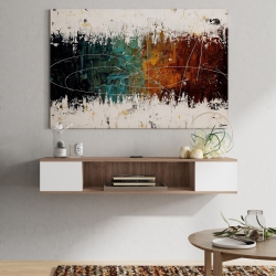 FITUEYES Floating Tv Stand With Storage Shelf & Oak Entertainment Center for Home Living Room In White