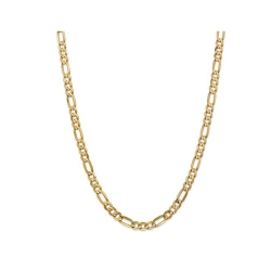 GEM AND HARMONY Concave 6MM Figaro Necklace In 14K Gold 20 Inches In Yellow
