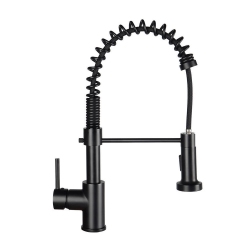 LIVINGBASICS 360 Degree High-Arc Single Handle Single Lever Spring Bathroom Kitchen Sink Faucet With Pull Out Sprayer Single Lever Design - ®