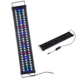LIVINGBASICS 23.6 Inch And White Colorful Led Aquarium Light \w Extendable Brackets, Adjustable Light And Timing Setting, White And Colorful Light-1