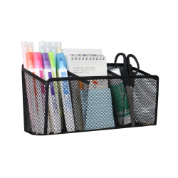 MOUSTACHE Mesh Desktop Organizer Magnetic Pencil Pen Holder for Fridge/locker/whiteboard, Matte Black, 3 Compartments - ®