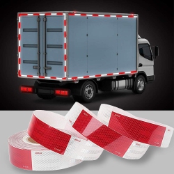 White Adhesive Warning Tape Super Strong Reflective Traffic Tape, 2" x 150FT for cars, outdoor, mailboxes, bikes, helmets-1 Roll/Pack in Red