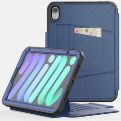 XCRS Premium Built Case for Apple Ipad Mini 6 (2021) 8.3" (Model A2567/a2568/a2569) Highly Protective, 1 Card Pockets, Built-In Pencil Holder & Auto