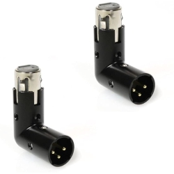 LYXPRO Xlr Angle Adapter Dual Male And Female Can Be Positioned to 4 Different Angles Right Left And 90 Degree Great for Mixers That Interfere \w