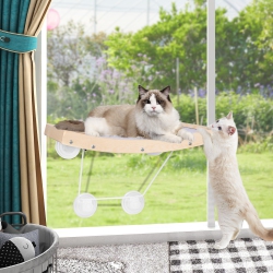 LIVINGBASICS Cat Window Perch, Cat Hammock Window Seat With Strong Suction Cups, Window Mounted Cat Bed for Indoor Cats