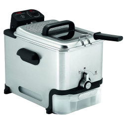 T-FAL Deep Fryer, Friteuse, Deep Fryer Basket, Automatic Oil Filter, Ultimate Ez Clean, 3.5L, Stainless Steel In Silver