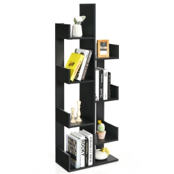 TOPBUY 8-Tier Modern Bookshelf Anti-Fall Tree Bookcase Storage Rack Suitable for Home & Office Brown/white/black
