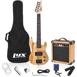 LYXPRO 30 Inch Electric Guitar Starter Kit for Kids \w 3/4 Size Beginner’S Guitar, Amp, Six Strings, Two Picks, Shoulder Strap, Digital Clip On