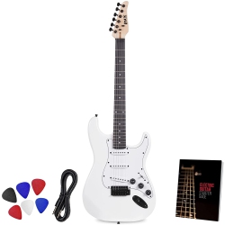 LYXPRO Cs 39” Electric Guitar Kit for Beginner, Intermediate & Pro Players \w Guitar, Amp Cable, 6 Picks & Learner’S Guide | Solid Wood Body