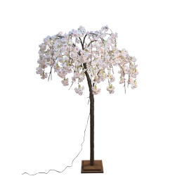 HI-LINE GIFT LTD Medium Pink Cherry Blossom Tree With 84 Warm Led In White