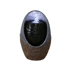 HI-LINE GIFT LTD Bubbling Tabletop Fountain With Cool Led Lights In White