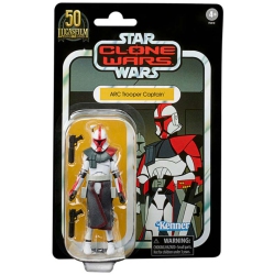 STAR WARS The Vintage Collection Clone Wars 3.75 Inch Action Figure Exclusive - Arc Trooper Captain (Red) Vc213