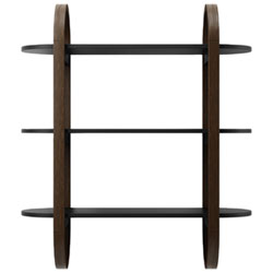 Umbra Bellwood 30" 3-Shelf Wall Shelf - Balck/Walnut