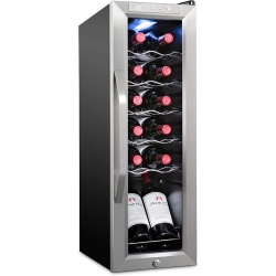 IVATION 12 Bottle Compressor Wine Cooler Refrigerator W/lock | Large Freestanding Wine Cellar for Red, White Or Sparkling Wine | 41F-64F Digital