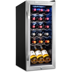 IVATION 18 Bottle Compressor Wine Cooler Refrigerator W/lock | Large Freestanding Wine Cellar for Red, White Or Sparkling Wine | 41F-64F Digital