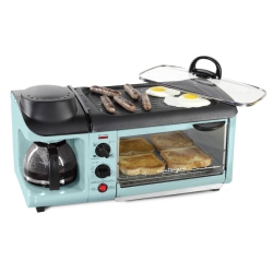 NOSTALGIA Retro 3-In-1 Family Size Breakfast Station, Aqua