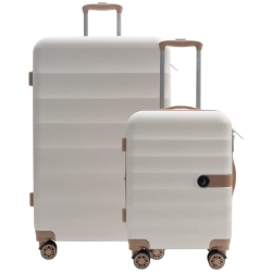 JETSTREAM 2 Piece Hardside Expandable Luggage Set - Rolling Wheeled Spinner Travel Lightweight Abs Suitcase In White