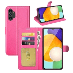 CSMART [Cs] Samsung Galaxy A13 5G / A04S Case, Magnetic Leather Folio Wallet Flip Case Cover With Card Slot, Hot In Pink