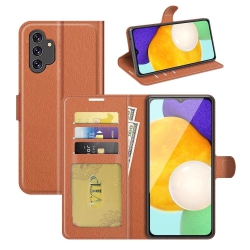 CSMART [Cs] Samsung Galaxy A13 5G / A04S Case, Magnetic Leather Folio Wallet Flip Case Cover With Card Slot In Brown