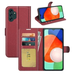 CSMART [Cs] Samsung Galaxy A13 5G / A04S Case, Magnetic Leather Folio Wallet Flip Case Cover With Card Slot, Wine
