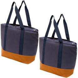 PLANET E Reusable Grocery Heavy Duty Tote Shopping Bag With Extra Long Handles 2 Piece Set