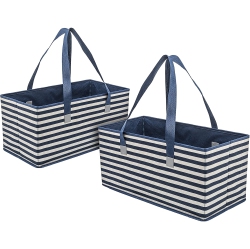 PLANET E Reusable Foldable Washable Grocery Shopping Bags With Reinforced Bottoms