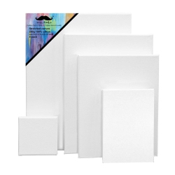 MOUSTACHE Students, Beginners, Professionals Painting Stretched Blank Canvas Set, 5 Sizes, 10/pack (Includes 4" X 4, 6" X 8", 7" X 10", 9" X 12