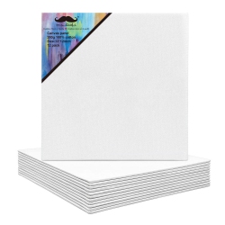 MOUSTACHE Students, Beginners Painting Blank Canvas Panels, Artist Canvas Boards for Painting, White, 12/pack - ® - 12" X 12